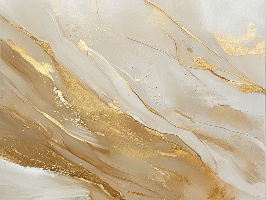 Warm ivory and gold marbled abstract art texture
